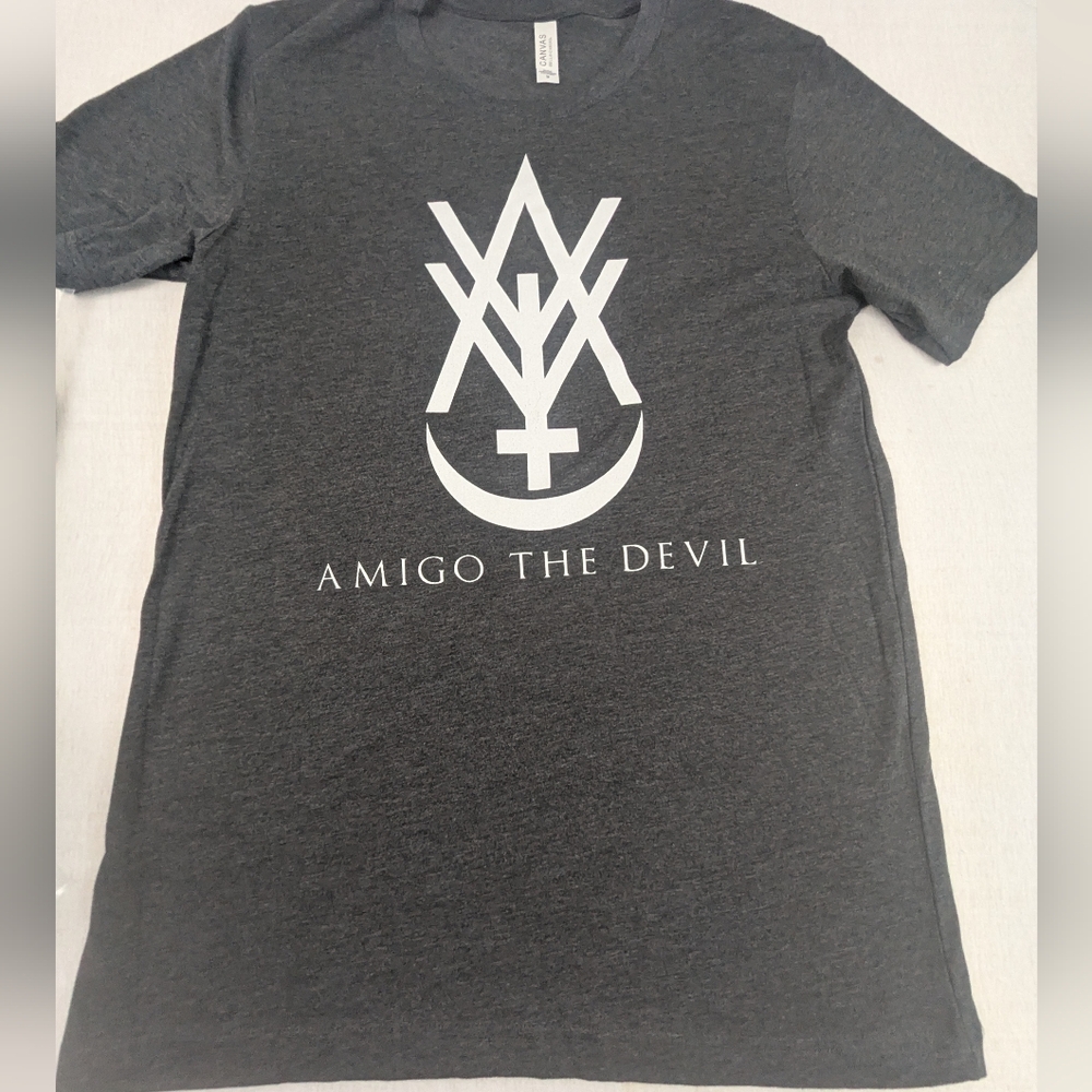 Amigo The Devil NWOT Grey Short Sleeve Tee With Bold Graphic On Front Medium